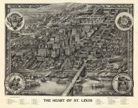 Saint Louis 1907c Bird's Eye View 17x21, Saint Louis 1907c Bird's Eye View